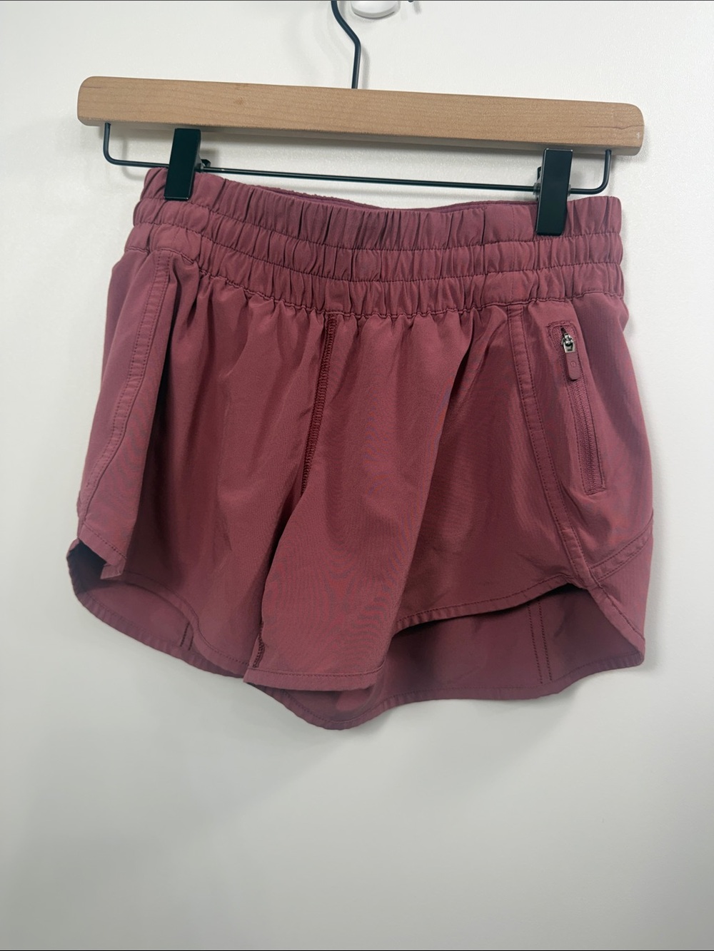 lululemon Track That 3” shorts, size 6 in rose pink